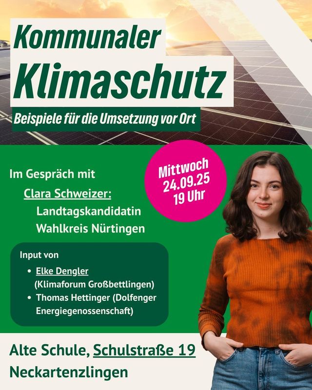 Kommunaler Klimaschutz - Beispiele für die Umsetzung vor Ort in Neckartenzlingen